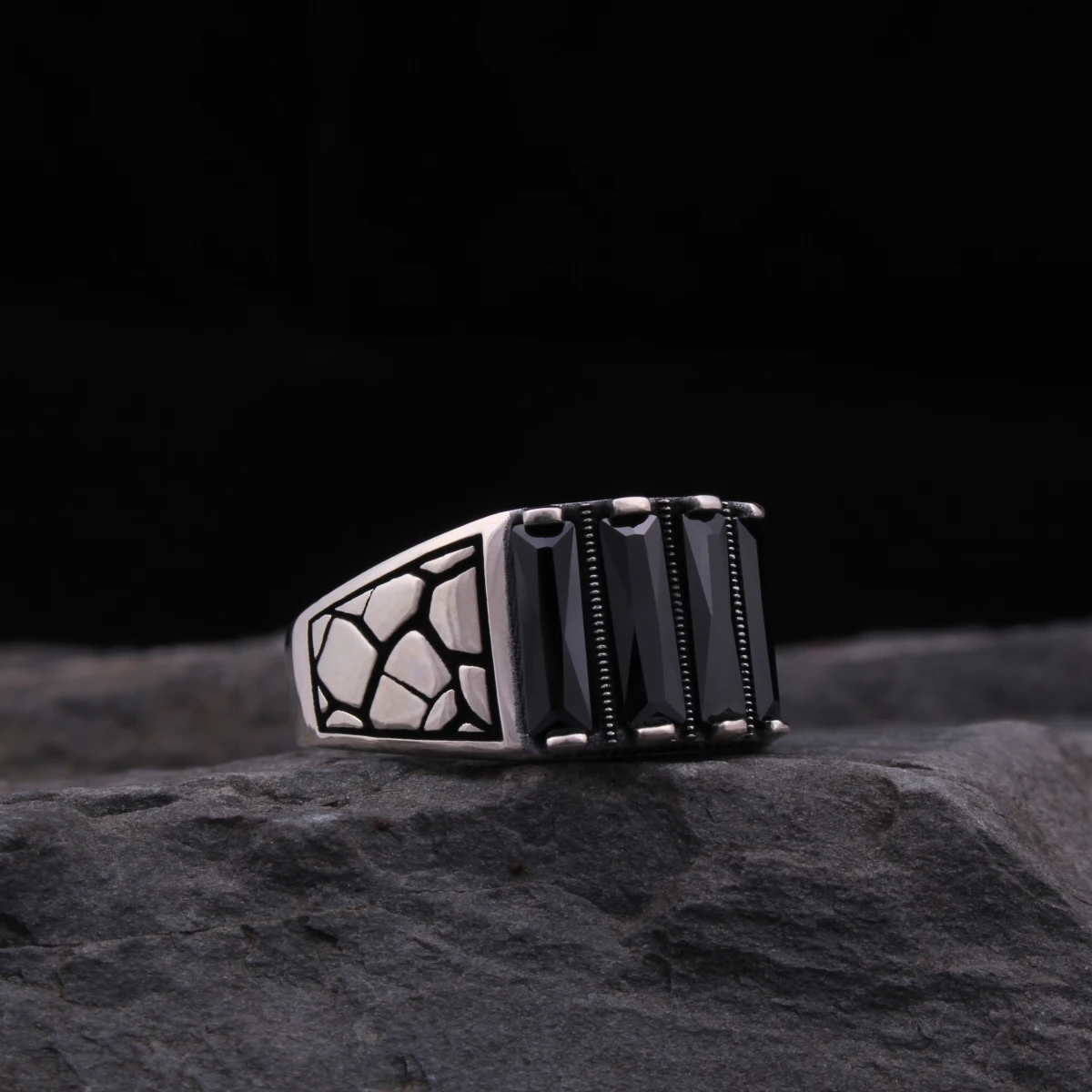 Baget Taş Özel Tasarımlı Gümüş Yüzük