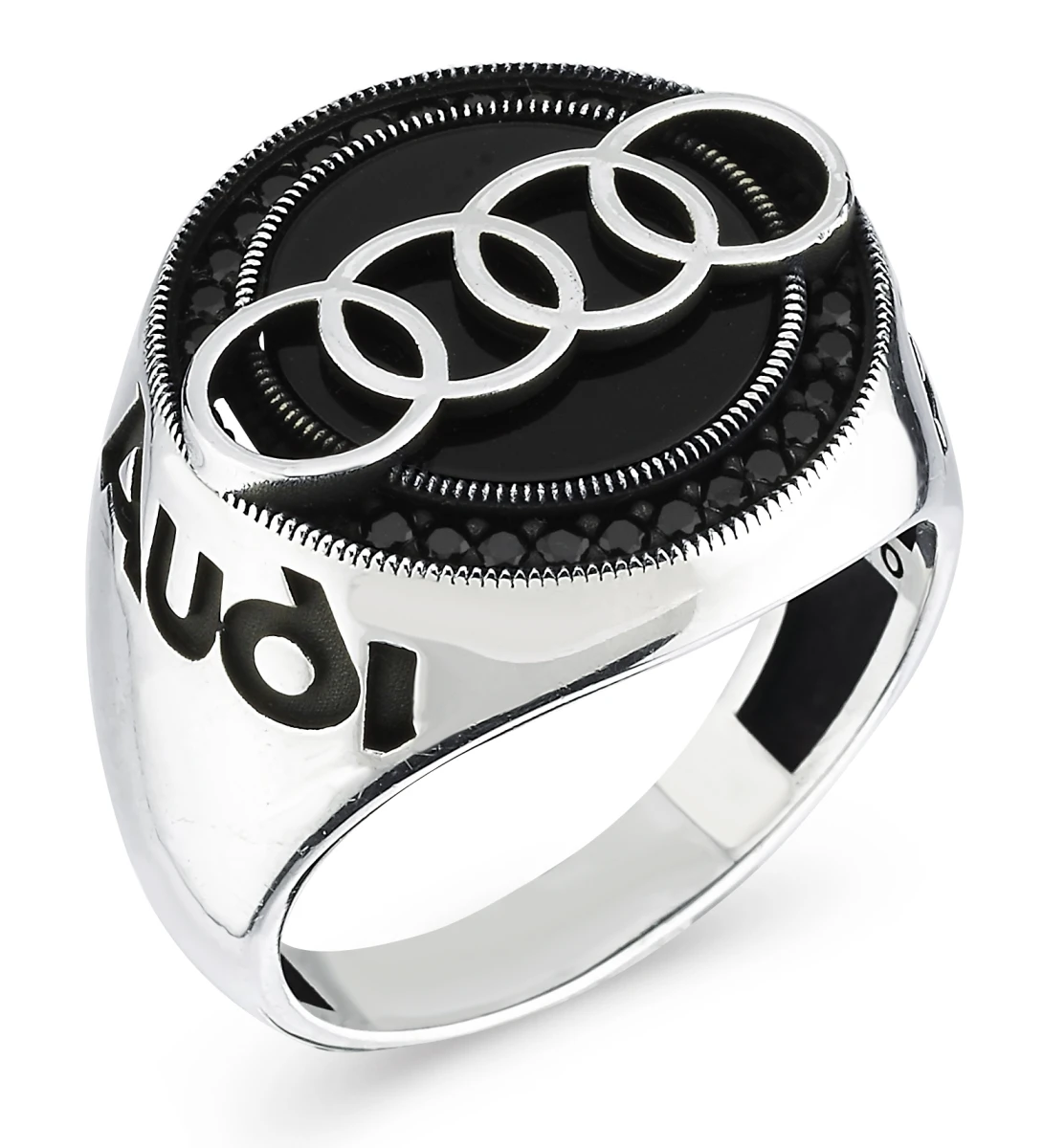 Audi İkonik Logolu Erkek Yüzüğü