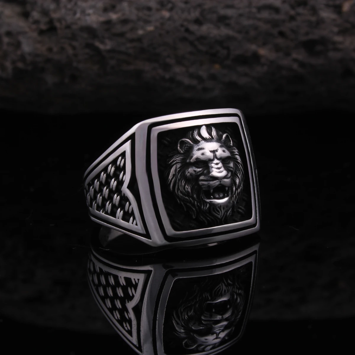 Aslan Tasarım Gümüş Erkek Yüzüğü