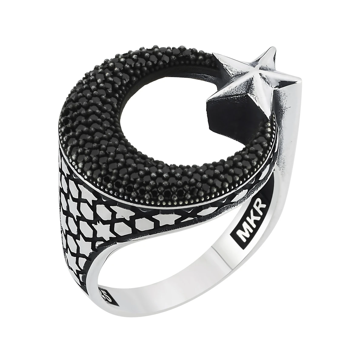 Vatan Yadigar Gümüş Ay-Yıldız Erkek Yüzüğü