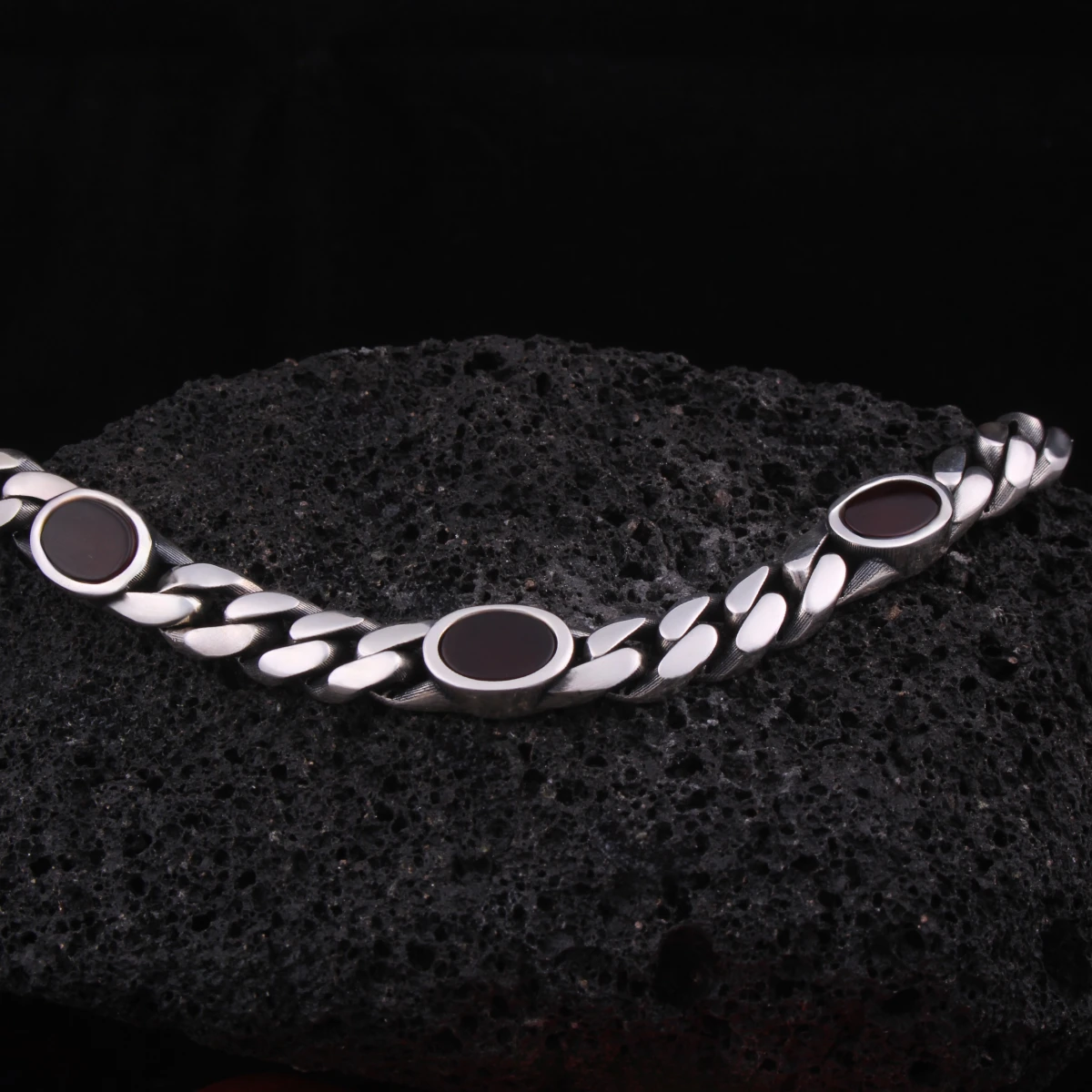 Siyah Oniks Taşlı Gurmet Erkek Bileklik