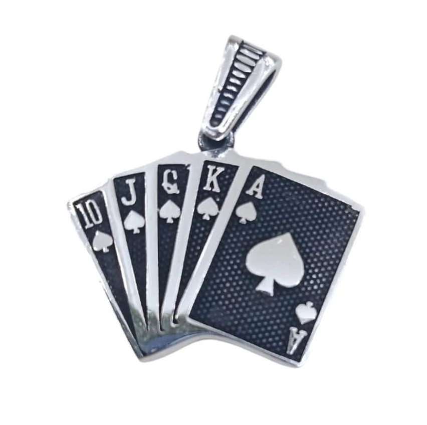 Royal Flush İskambil Kartları Kolye Ucu
