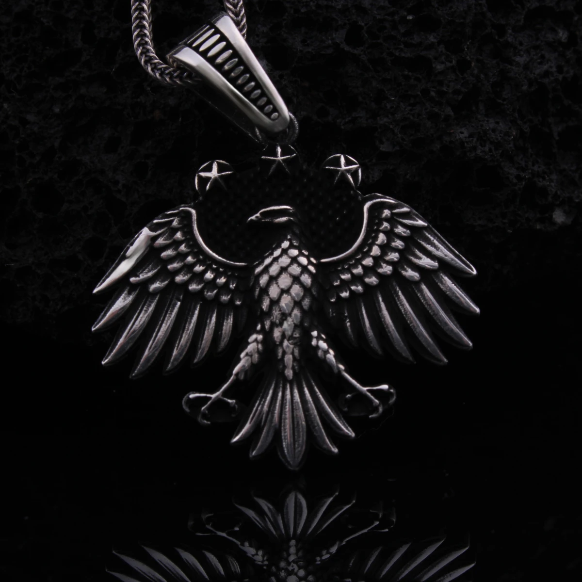 Suriye Kartal Tasarımlı Gümüş Erkek Kolye Ucu