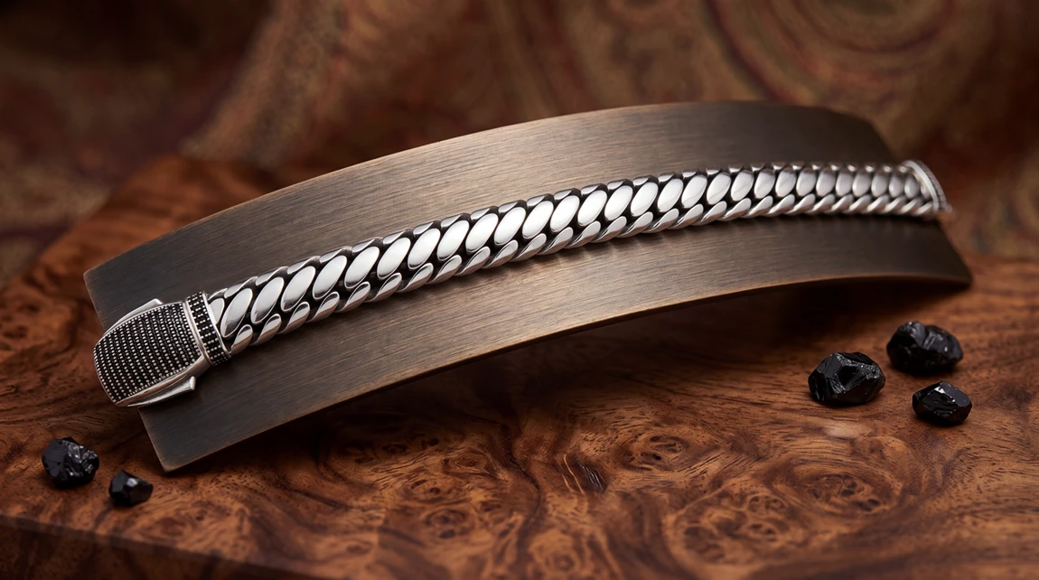 Aethelred Elit - 13.00 mm 925 Ayar Gümüş Küba Zincir Bileklik