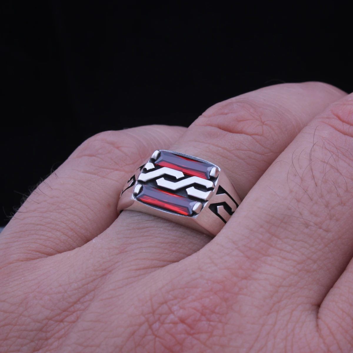 Baget Taş Özel Tasarımlı Gümüş Yüzük