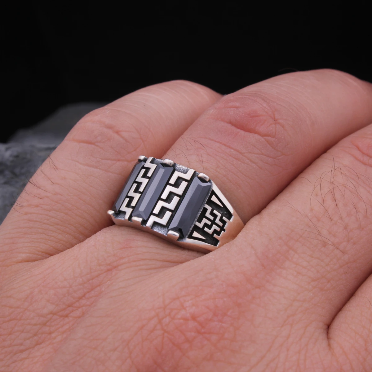 Baget Taş Özel Tasarımlı Gümüş Yüzük