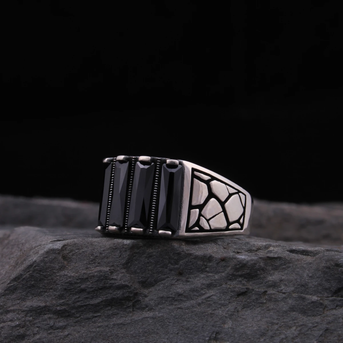 Baget Taş Özel Tasarımlı Gümüş Yüzük