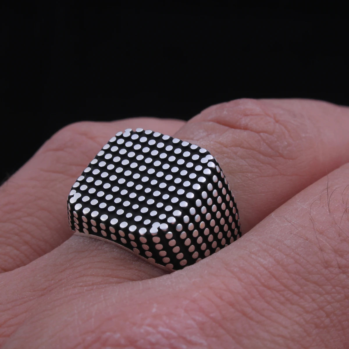 Nokta Tasarım Gümüş Erkek Yüzüğü