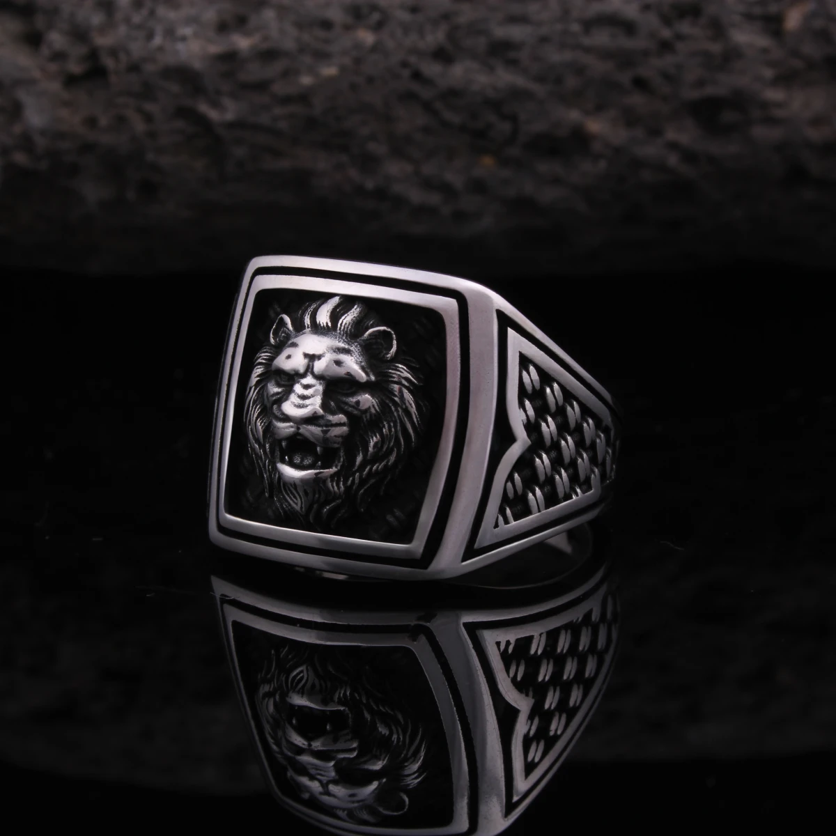 Aslan Tasarım Gümüş Erkek Yüzüğü