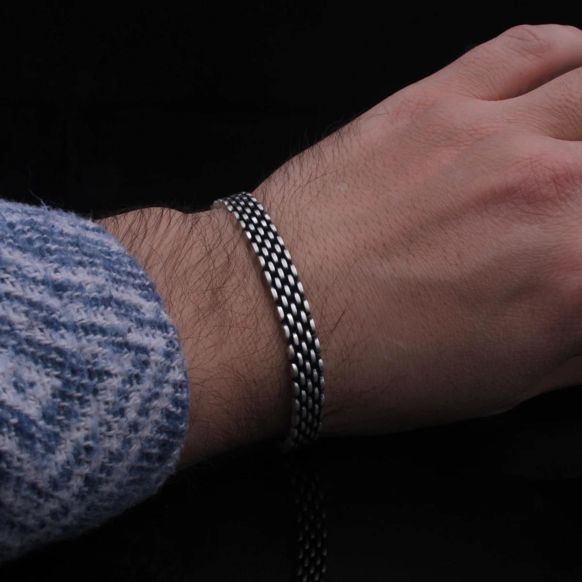 Arpa Örgü Model Erkek Bileklik