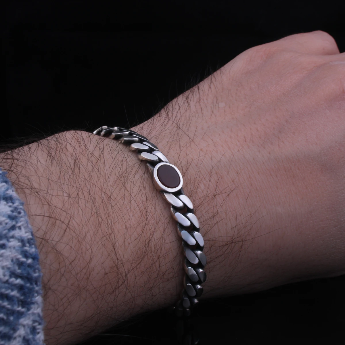 Tek Taş Kırmızı Akik Gurmet Erkek Bileklik