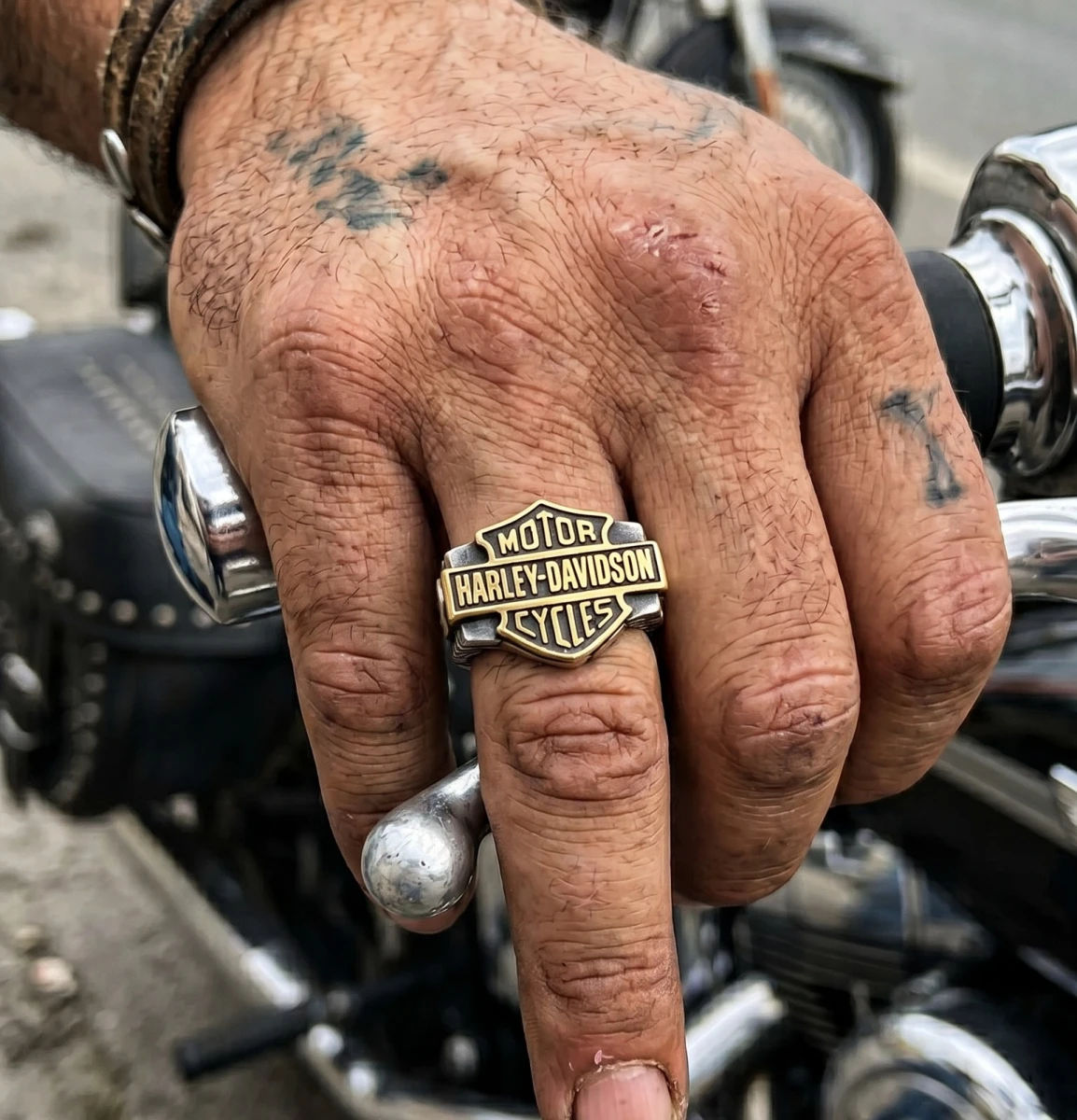 Harley Davidson Tasarımlı Gümüş Erkek Yüzük