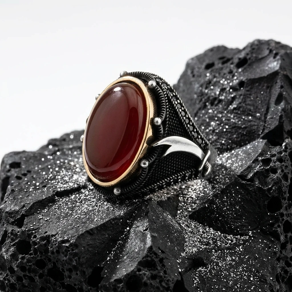 Zülfikar Kılıcı Motifli 925 Ayar Gümüş Erkek Yüzük